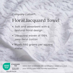 Floral Jacquard Bath Towel - Light Seaspray