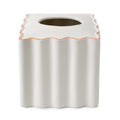Scallop Tissue Box - Cream and Amber