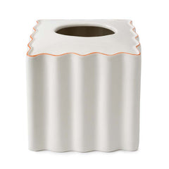 Scallop Tissue Box - Cream and Amber