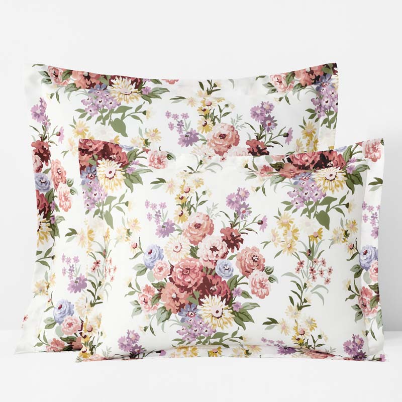 Nature's Bouquet Classic Smooth Sateen Sham - Cream Multi, King