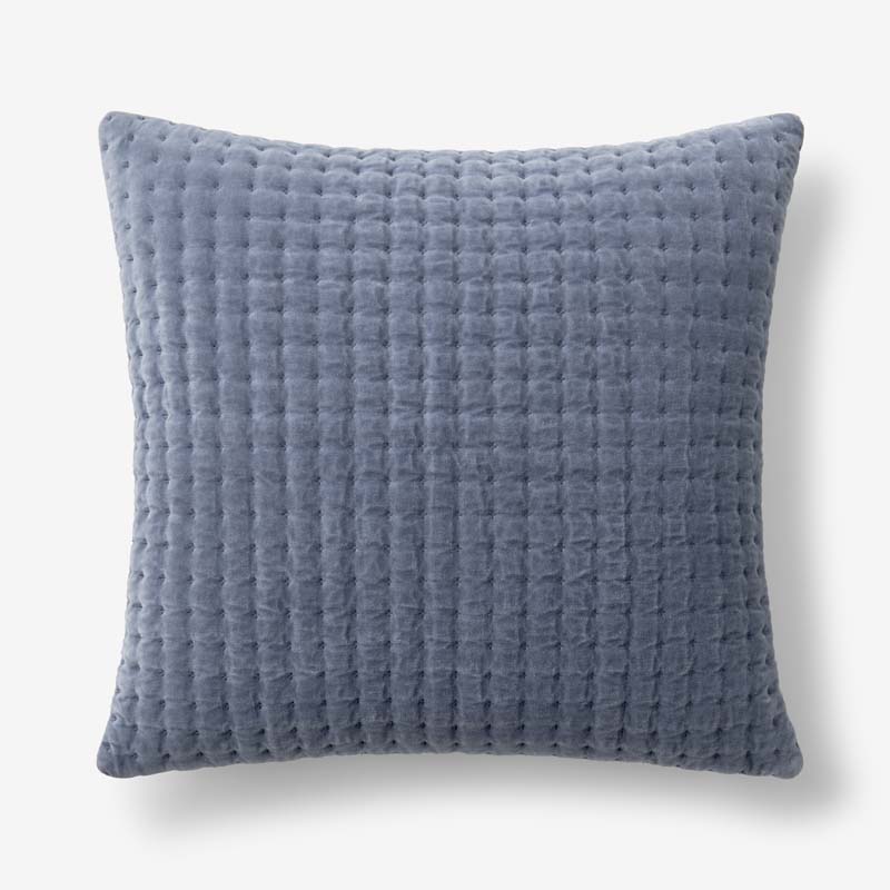 Tufted Stitch Velvet Decorative Square Pillow Cover - Blue, 20 in. x 20 in.