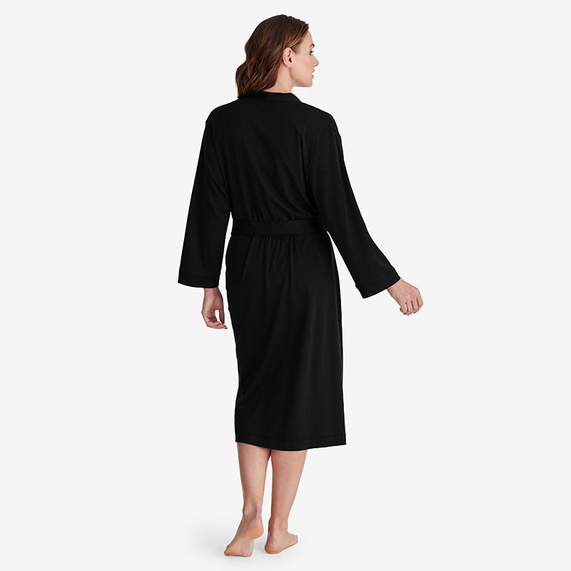 Pima Cotton Kimono Robe - Black, XXL