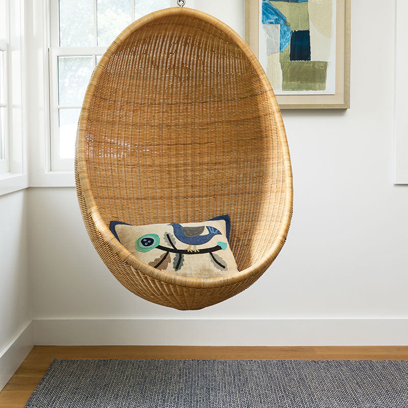Honeycomb Handwoven Wool Rug -  Indigo, 8' x 10'