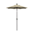 6' Round Outdoor Patio Umbrella, Aluminum with Push Button Tilt - Bronze Finish, Antique Beige
