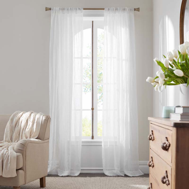 Sheer Window Curtain - White, 108 in.