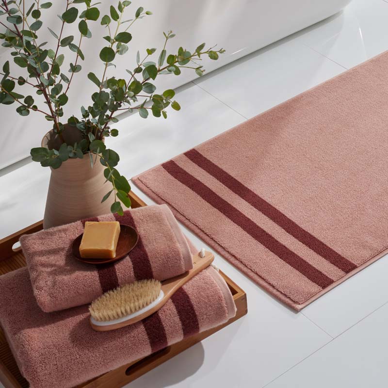 Mirage Aegean Cotton Reversible Stripe Bath Towel - Caramel
