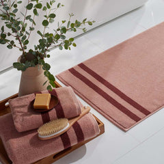 Mirage Aegean Cotton Reversible Stripe Bath Towel - Caramel