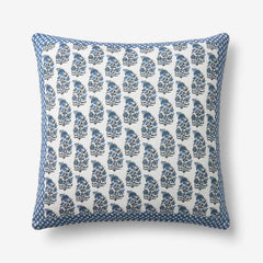 Jiya Reversible Decorative Square Pillow Cover - Blue Multi, 20 in. x 20 in.