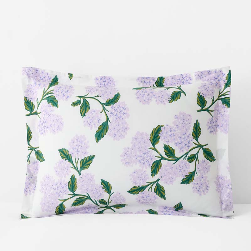 Hydrangea Classic Cool Cotton Percale Sham - Lilac, King