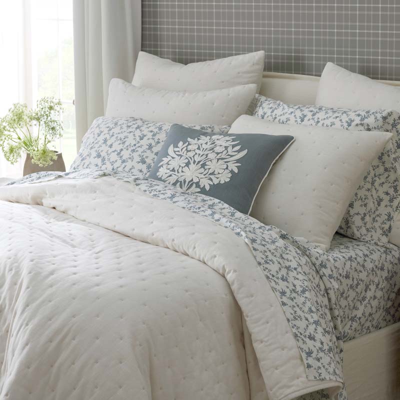 Tapestry Vine Garment Washed Cotton Percale Pillowcase Set - Ivory Multi, King