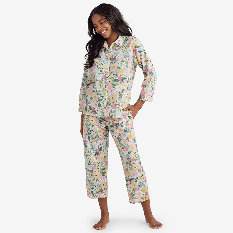 Printed Voile Women's Pajama Set - Garden Party, L