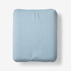 Tira Floral Classic Cool Cotton Percale Fitted Bed Sheet - Stripe Blue, Queen