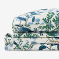 Peacock Classic Smooth Sateen Bed Sheet Set - Ivory Multi, Queen