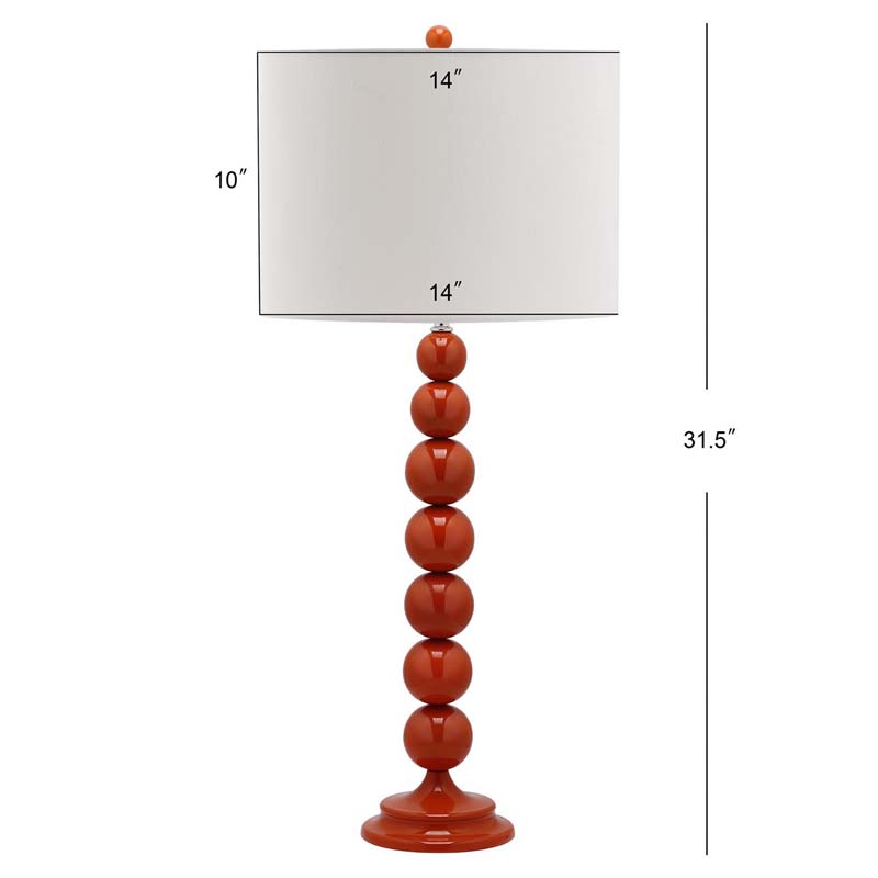 Beaded Table Lamp, Set of 2 - Red