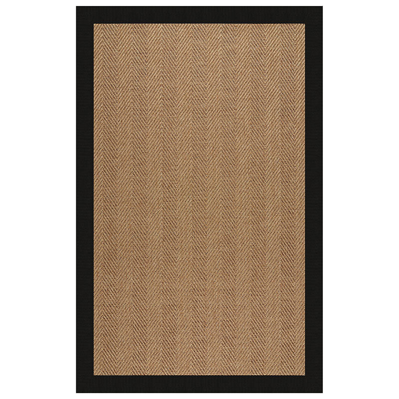 Sunbrella Herringbone Bordered Indoor/Outdoor Rug - Black, 8' Runner