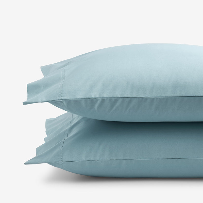Premium Cool Supima® Cotton Percale Pillowcase Set - Slate Blue, Standard