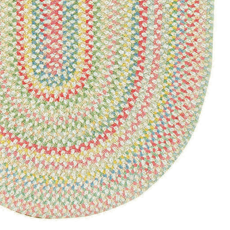 Garden Stripe Reversible Braided Cotton Rug - Multi, 4' x 6' Oval