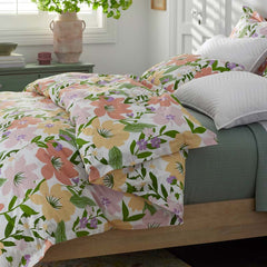 Whimsy Garden Classic Cool Cotton Percale Fitted Bed Sheet - Multi, Full