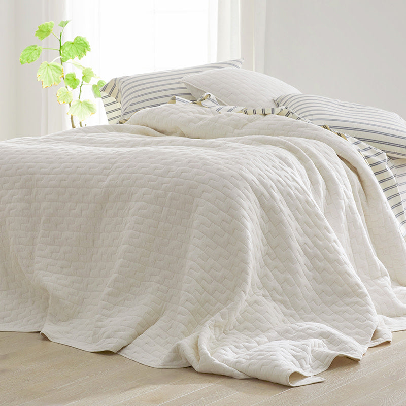 Tailored Stripes and Plaids Classic Cool Cotton Percale Flat Bed Sheet - Narrow Stripe Navy, King