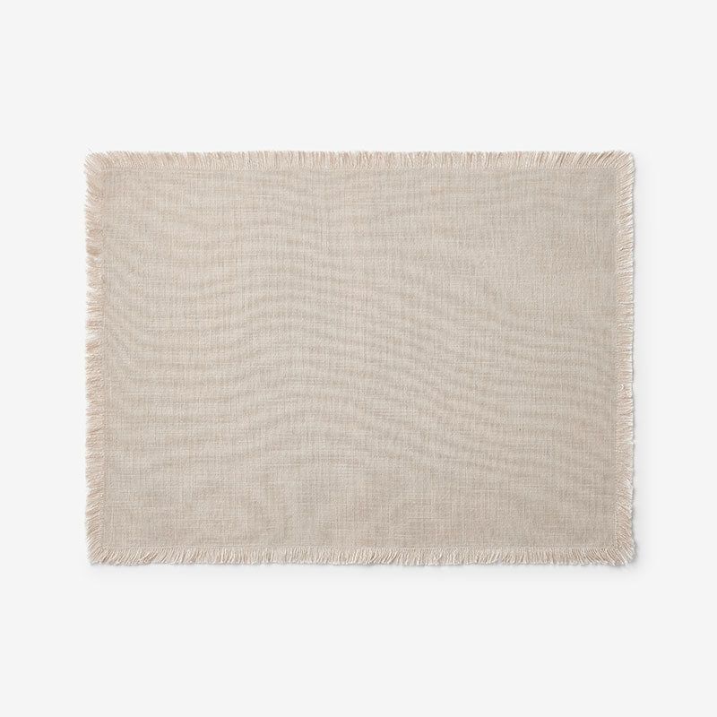 Solid Fringe Placemats, Set of 4 - Putty