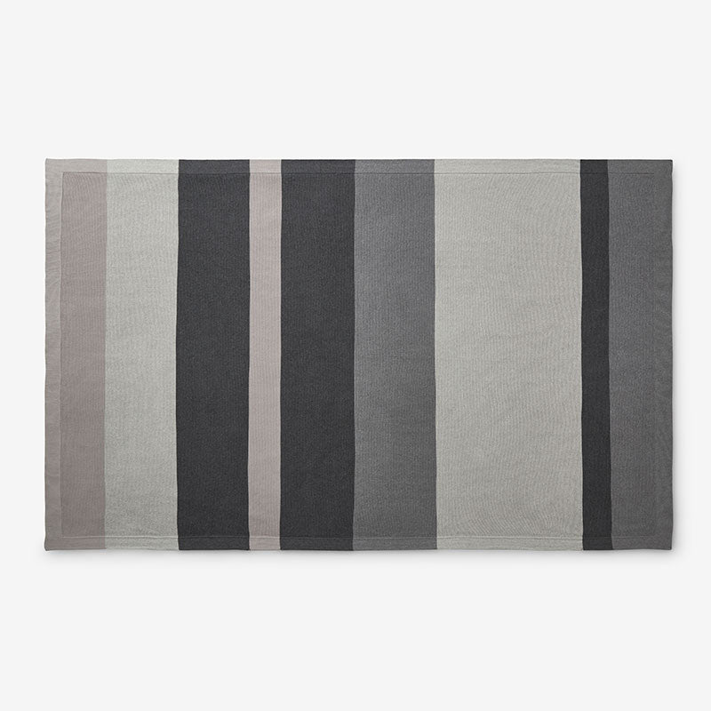 Classic All Season Breathable Cotton Knit Throw - Gray Stripe