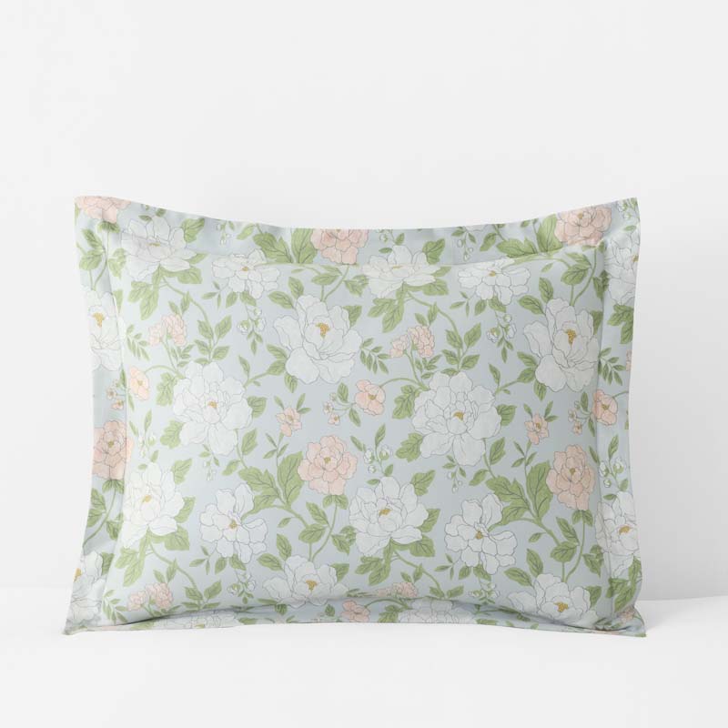 Misty Meadow Cluster Reversible Classic Smooth Sateen Sham - Green Tea, Standard