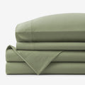 Classic Ultra-Cozy Cotton Velvet Flannel Bed Sheet Set - Willow Green, Twin