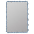 Wave Rectangle Wall Mirror - Dusty Blue