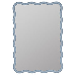 Wave Rectangle Wall Mirror - Dusty Blue