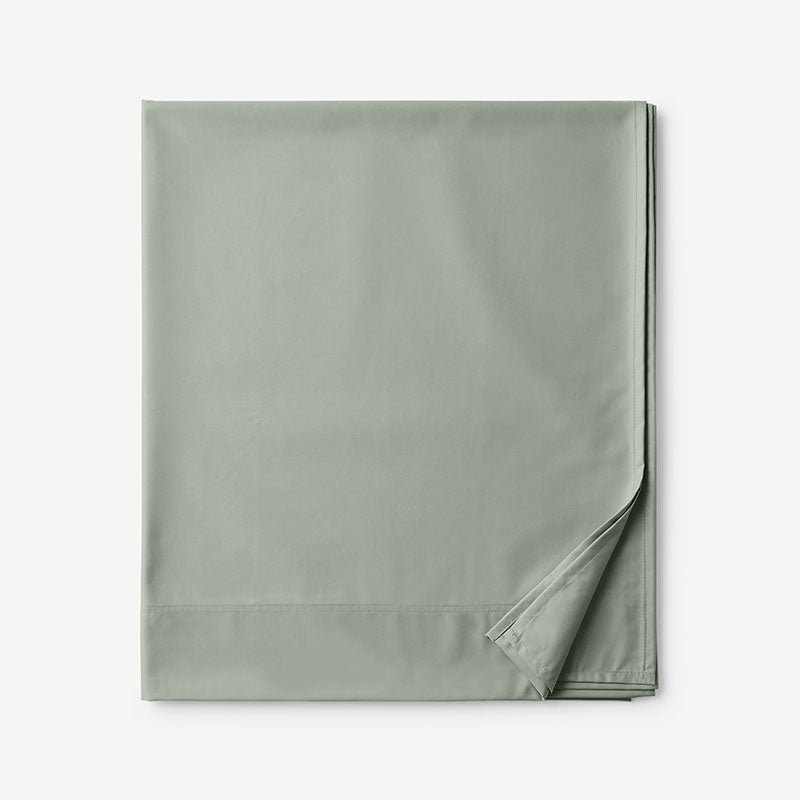 Classic Smooth Rayon Made From Bamboo Sateen Flat Bed Sheet - Tarragon, Queen