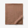 Premium Breathable Washed Linen Solid Flat Bed Sheet - Terracotta, King/Cal King