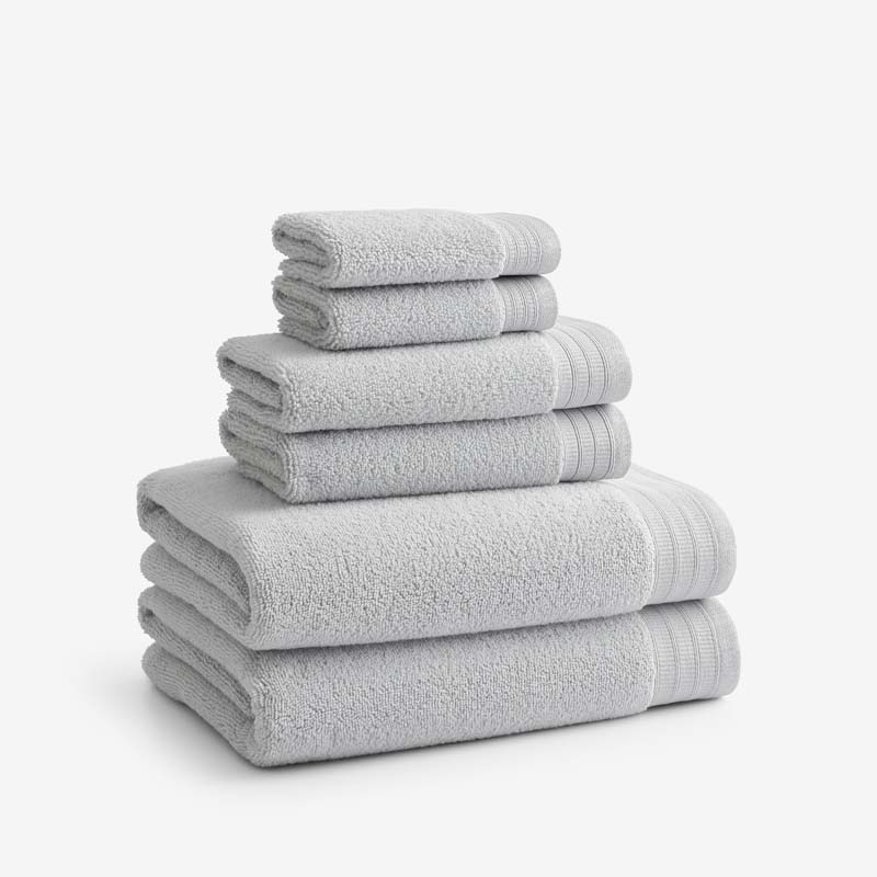 Plush Spa Solid 6-Piece Bath Set - Gray