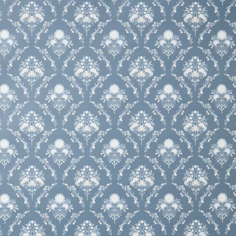 Floral Medallion Removable Wallpaper - Blue, Panel
