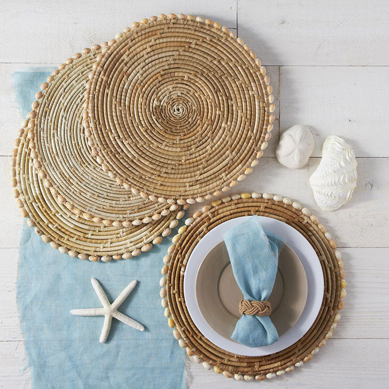 Pandan & Seashells Placemats Set of 4 - Natural, OS