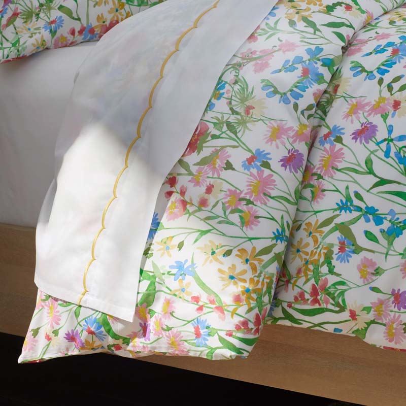 Garden Symphony Classic Cool Cotton Percale Fitted Bed Sheet - Multi, Full