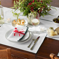 Pom Fringe Placemats, Set of 4 - Green