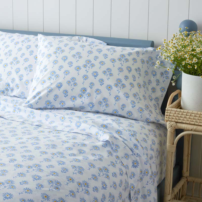 Isadora Classic Cool Cotton Percale Bed Sheet Set - Flower, Twin