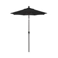 6' Round Outdoor Patio Umbrella, Aluminum with Push Button Tilt - Bronze Finish, Black