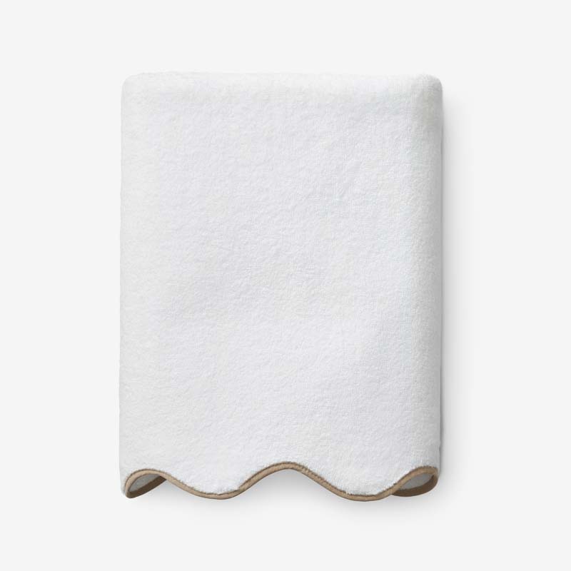Scalloped Edge Bath Towel - Beige