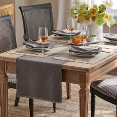 Solid Fringe Placemats, Set of 4 - Putty