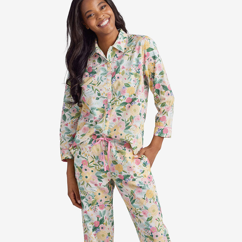 Printed Voile Women's Pajama Set - Garden Party, M