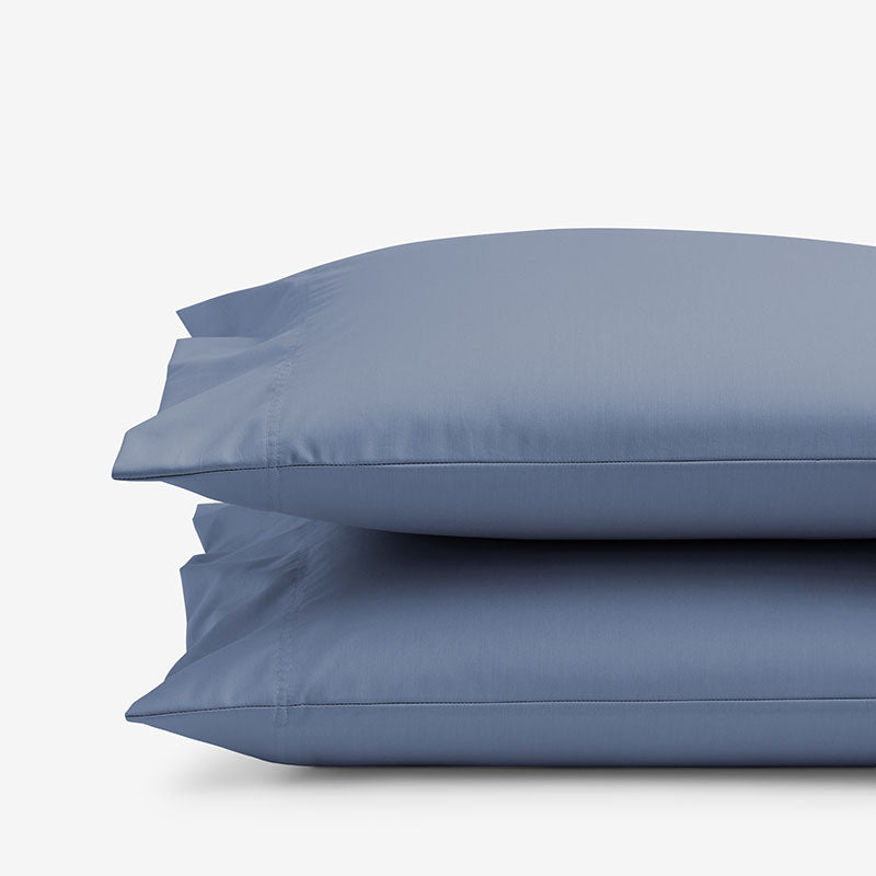 Classic Smooth Wrinkle-Free Sateen Pillowcase Set - Infinity Blue, King