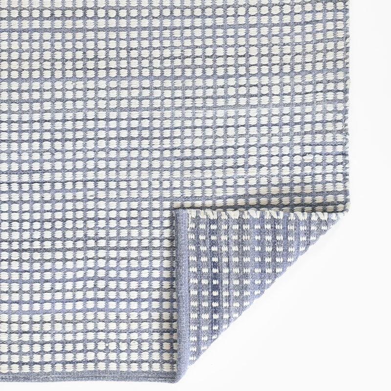 Handwoven Mini Checkered Performance Rug - Blue, 8' x 10'
