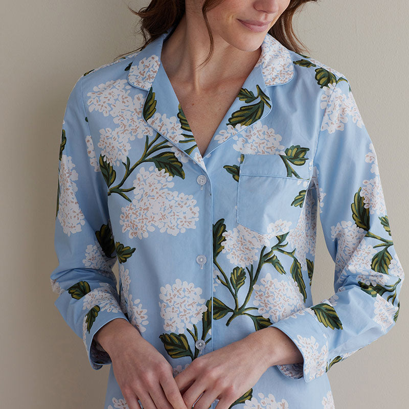 Poplin Women's Nightshirt - Hydrangea, XS