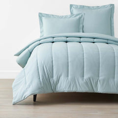 Solid Garment Washed Cotton Percale Comforter - Cloud Blue, Twin/Twin XL