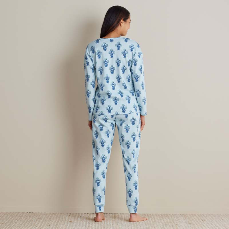 Printed Peruvian Cotton Women's Jogger Pants Pajama Set - Suhana, XL
