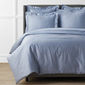 Premium Smooth Supima® Cotton Wrinkle-Free Sateen Duvet Cover - Blue Shadow, Full