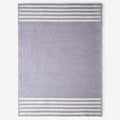Chenille Border Stripe Handwoven Reversible Rug- Lilac, 8' x 10'