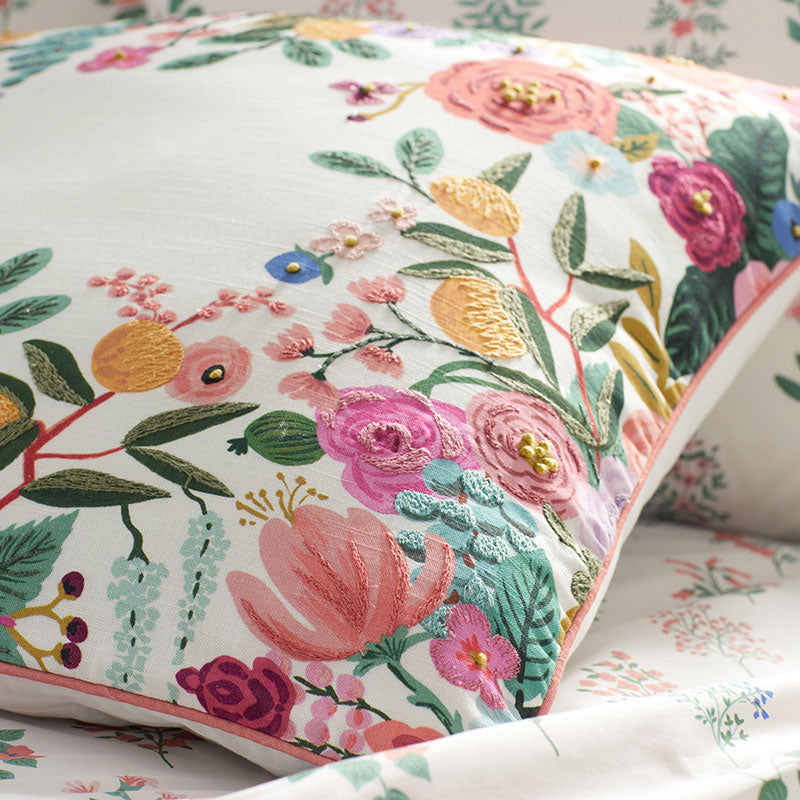 Garden Party Decorative Square Pillow Cover - Ivory Multi