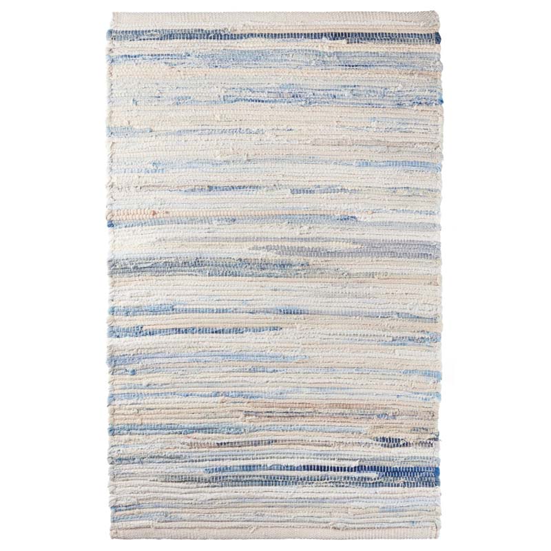 Denim Rag Handwoven Cotton Rug - Blue, 8' x 10'